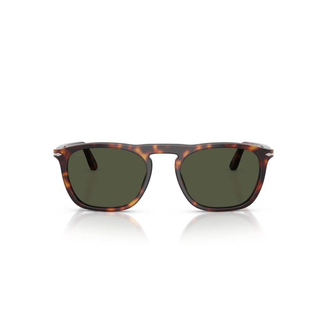 Persol 0Po3391s Square Frame Tortoiseshell Acetate Sunglasses With Green Lenses