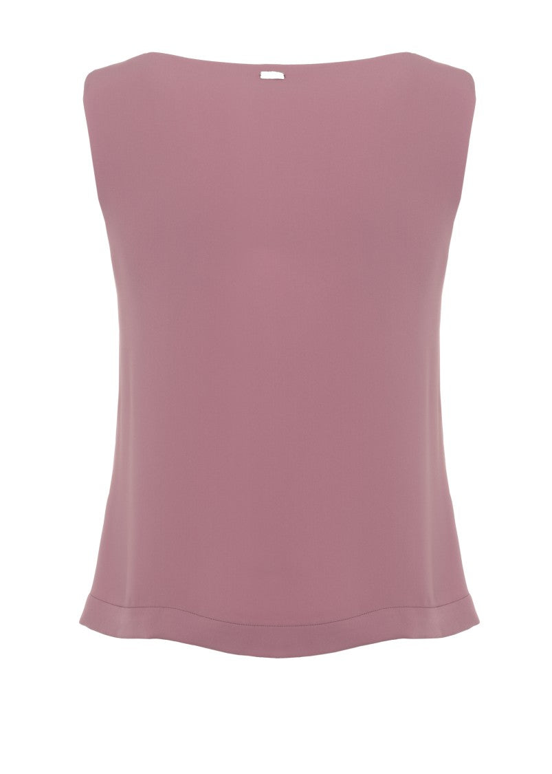 Herno Pink V-Neck Side-Button Tank Top