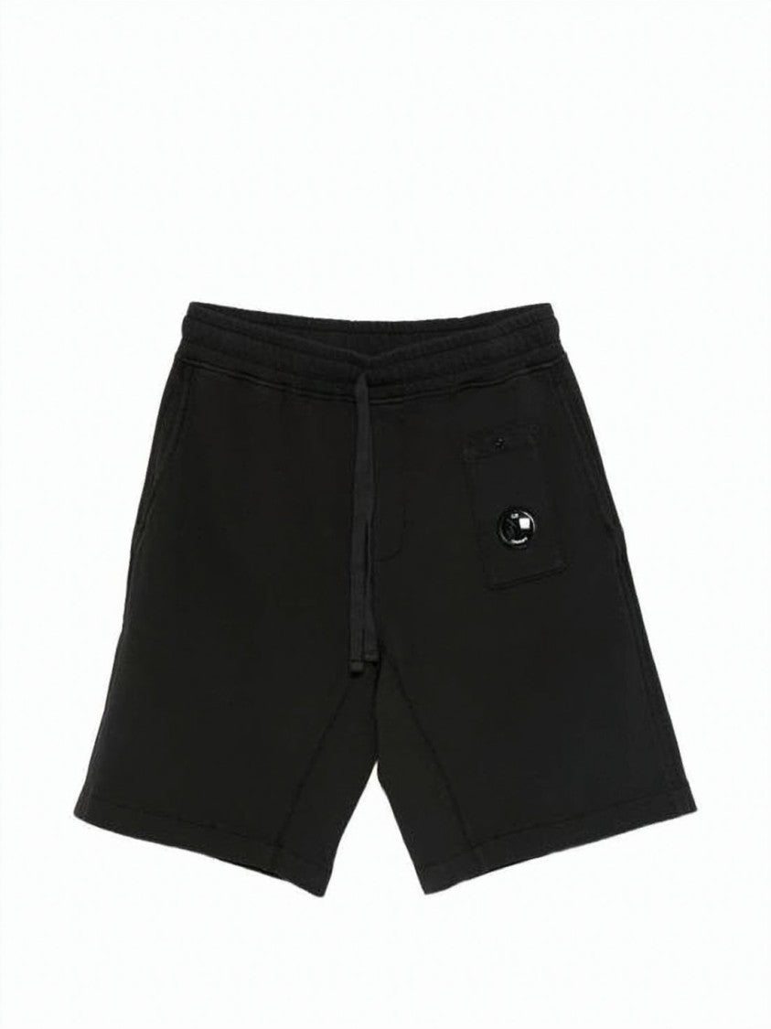 C.P. Company Relaxed Fit Olive Shorts With Button Closure And Flap Pocket