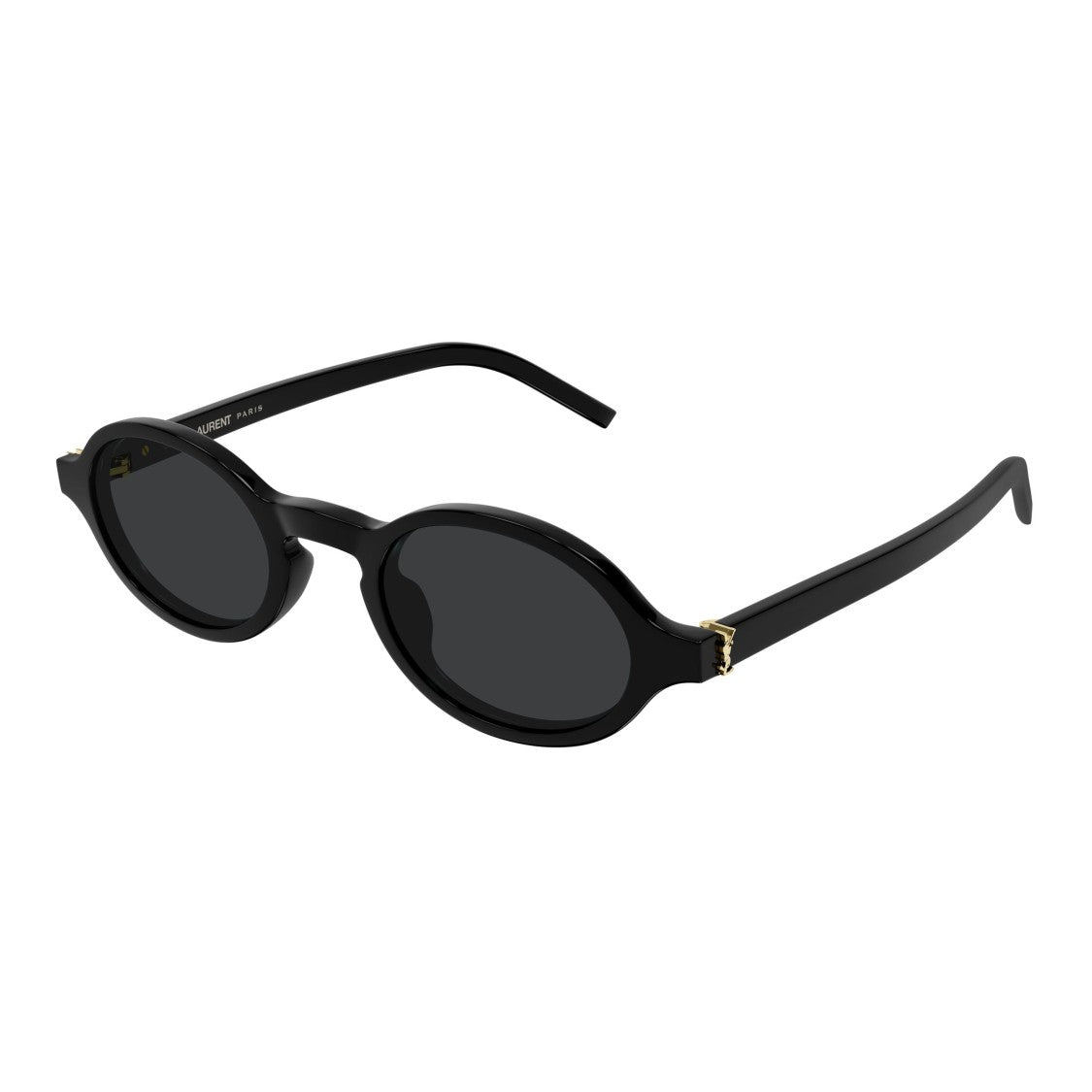 Saint Laurent Rounded Frame Sunglasses With Gold-Tone Logo Detail