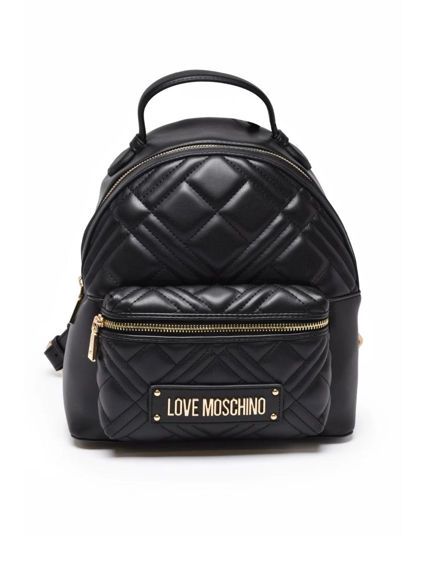 Love Moschino Black Quilted Polyurethane Backpack