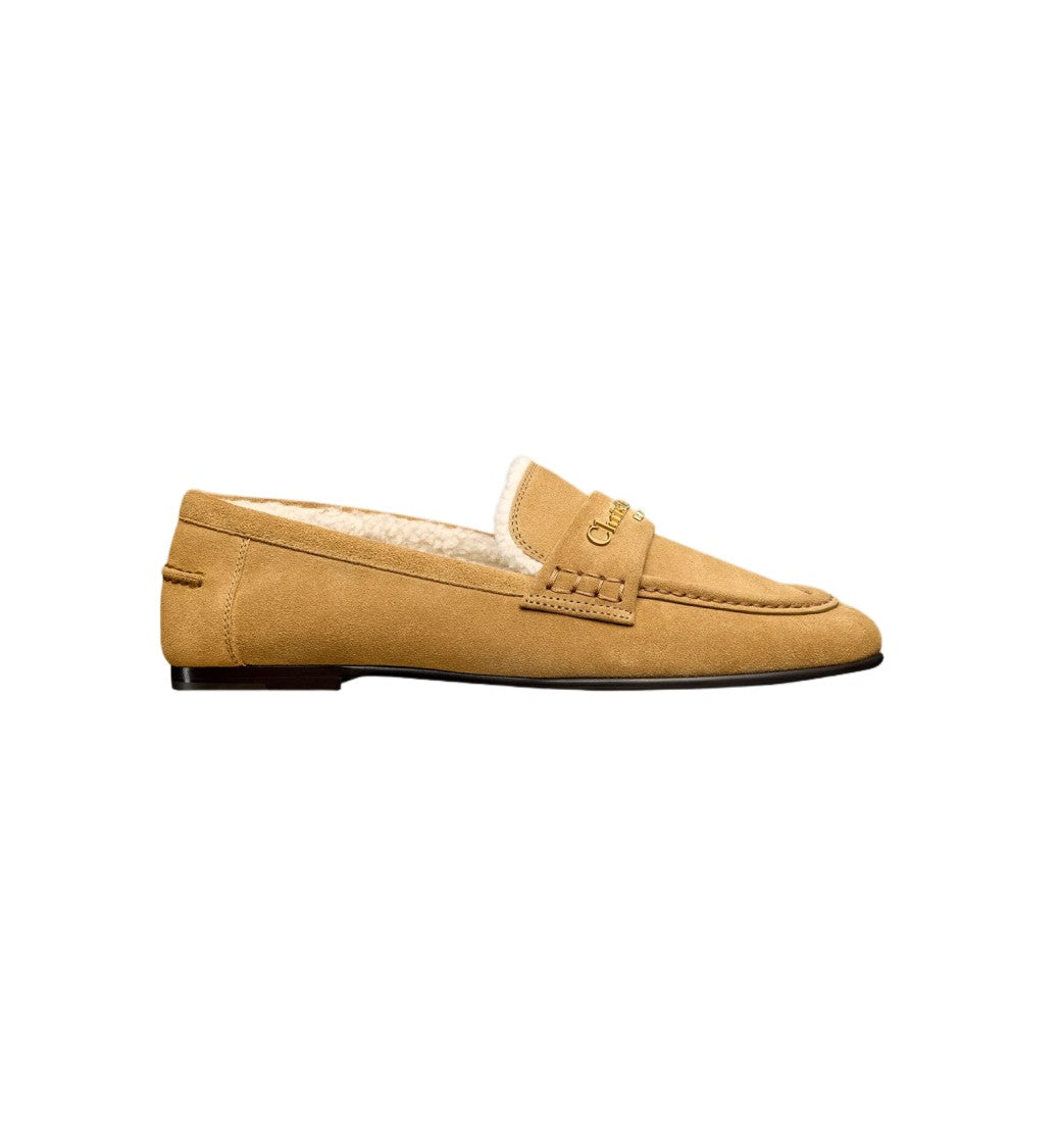 Christian Dior Tan Classic Suede Shearling Lined Loafers