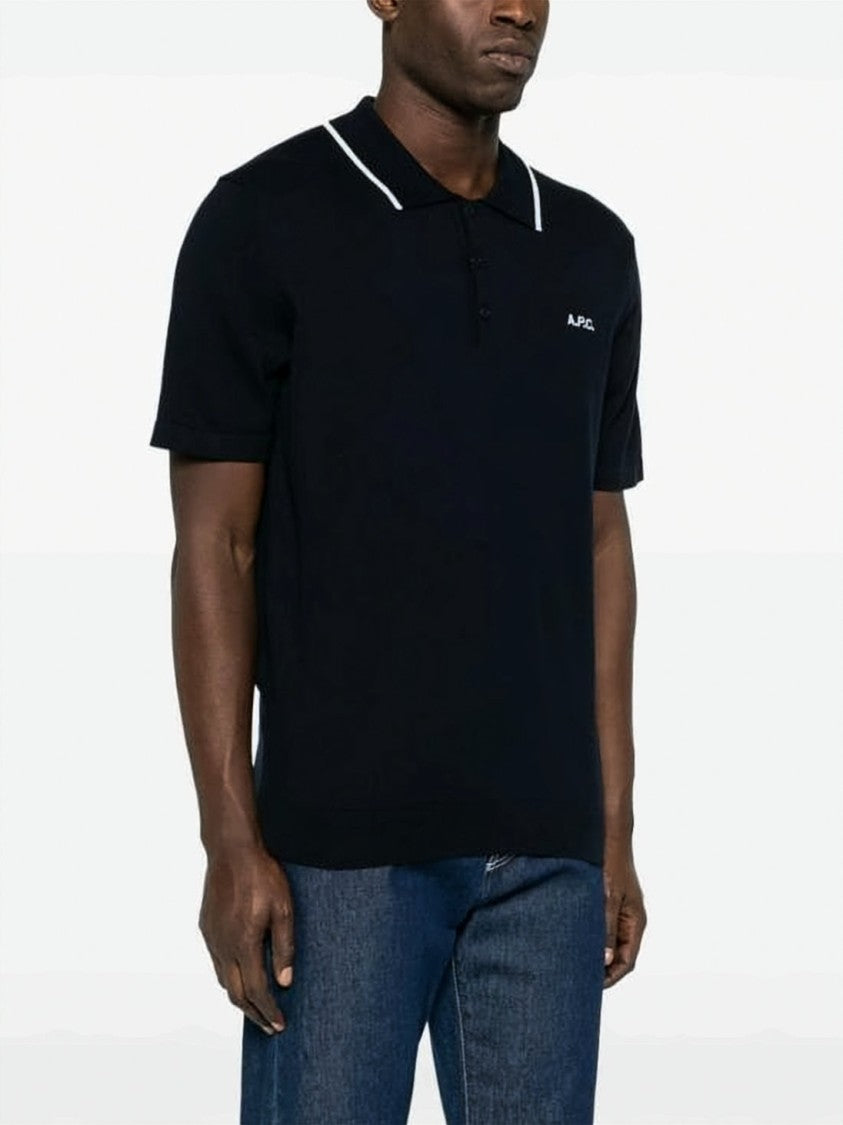 A.P.C. Short-Sleeved Polo Shirt With Classic Collar And Embroidered Logo
