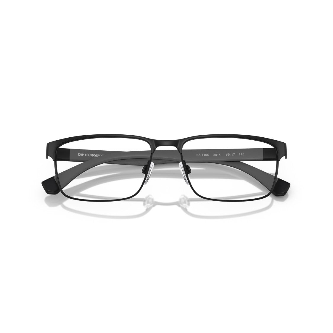 Emporio Armani 0Ea1105 Rectangular Metal Sunglasses In Matte Black Finish