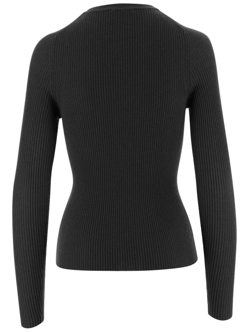 Oliver Lattughi Black Ribbed Cashmere Sweater