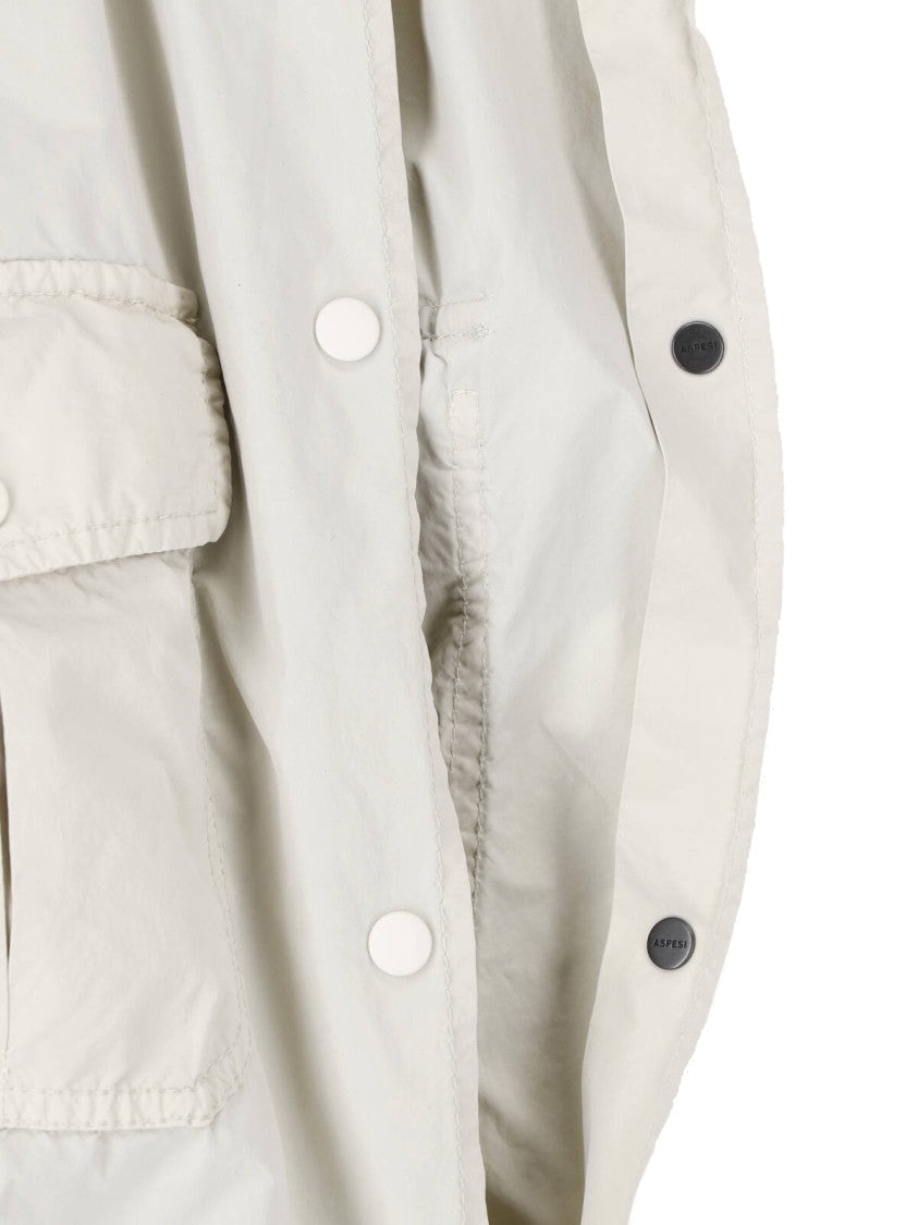 Aspesi Grey Lightweight Waterproof Classic Collar Jacket