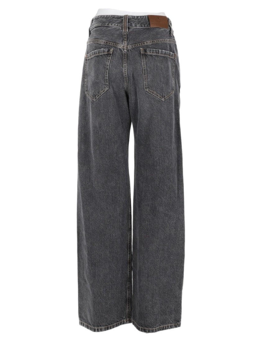 Brunello Cucinelli Loose-Fit High-Waisted Denim Pants With Vintage Wash