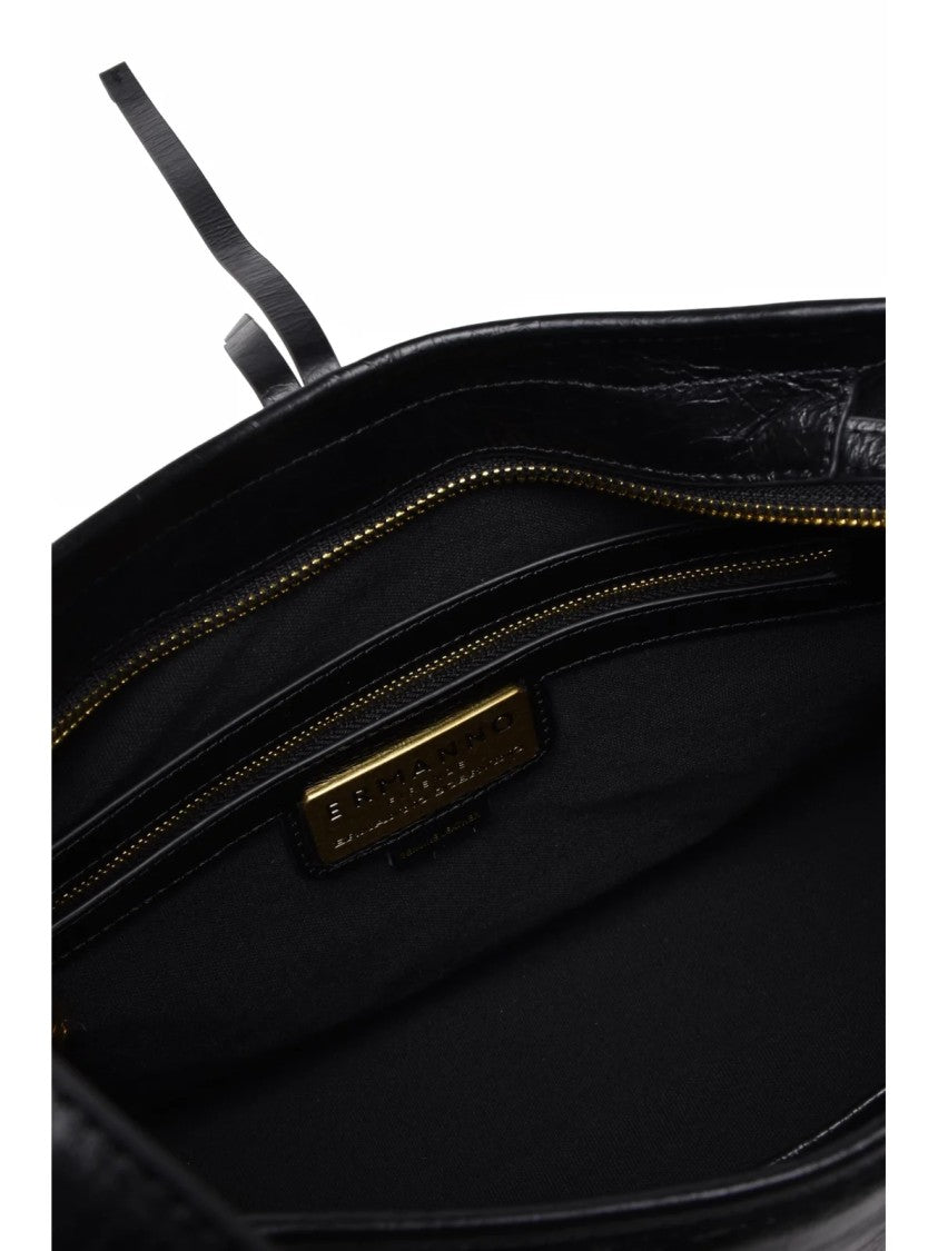 Ermanno Firenze Black Cowhide Adele Shoulder Bag