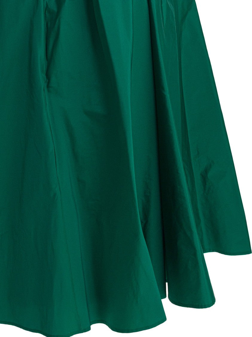 Max Mara Green Silk-Blend Midi Dress