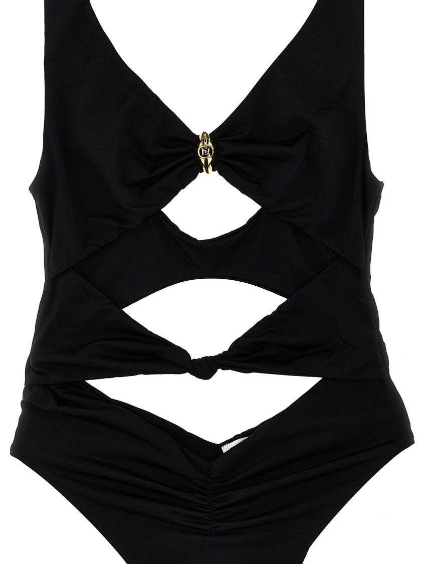 Elisabetta Franchi Trikini Knot Detail One-Piece Swimsuit