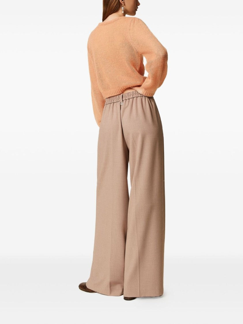 Twin-Set Wide-Leg Trousers With High Waist