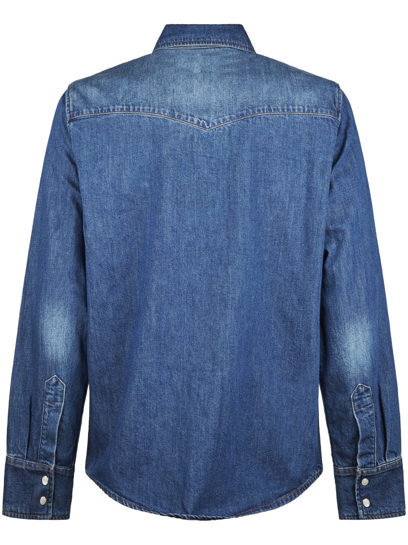 A.P.C. Denim Western Shirt With Pointed Collar