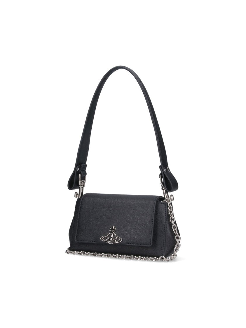 Vivienne Westwood Small Black Cotton Blend Crossbody Bag