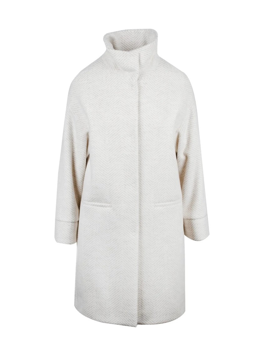 Oliver Horigamy White Virgin Wool-Blend Coat