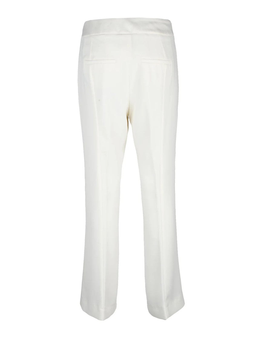 Marella Art.365 Tailored White Trousers With Functional Pockets And Zip Closure