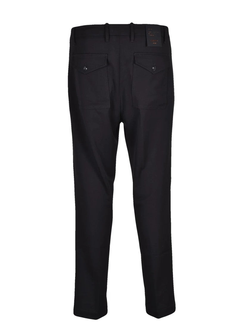 Officina 36 Black Stretch Viscose-Blend Technical Pants
