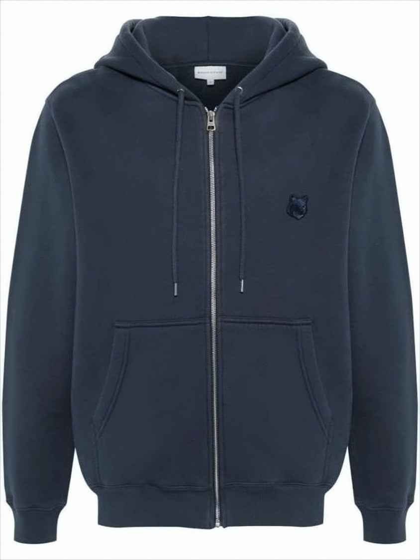 Maison Kitsuné Zip-Up Hoodie With Drawstring Hood And Embroidered Logo