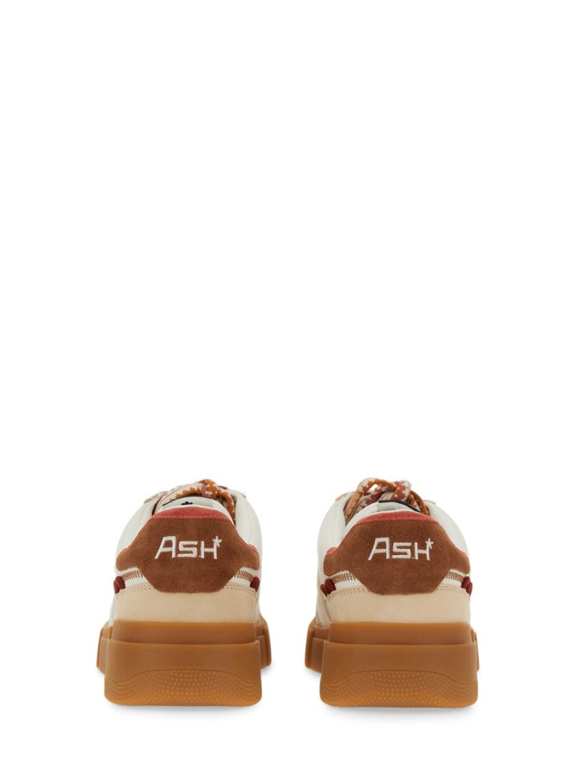 Ash Calf Leather Sneakers With Woven Laces