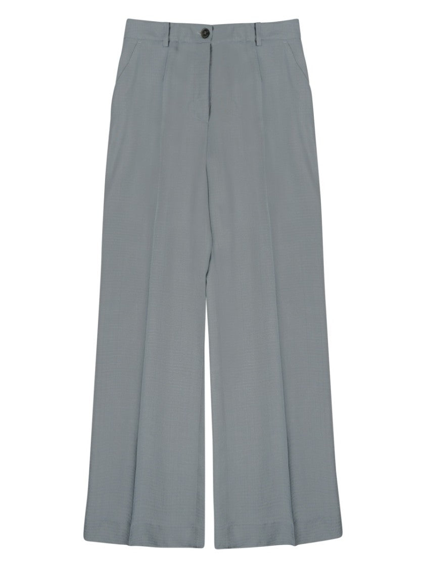 P.A.R.O.S.H. Wide-Leg Azure Trousers With High Waist And Minimalist Design