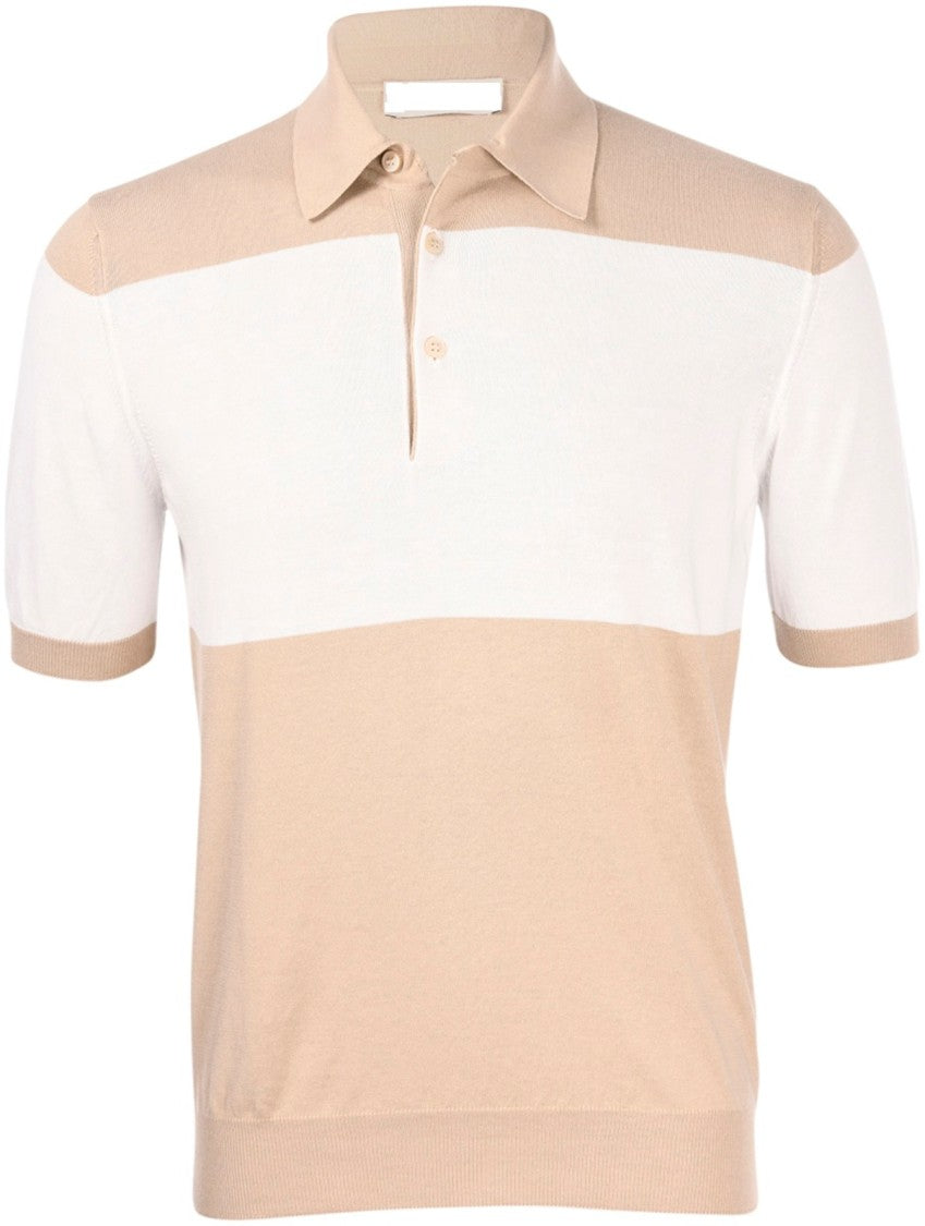 Paolo Fiorillo Capri Short-Sleeved Color Block Polo Shirt In Organic Cotton