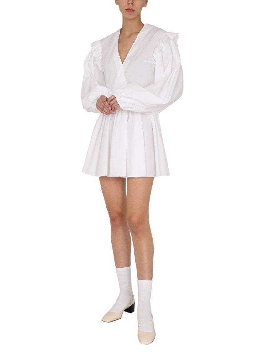 Patou V-Neck Dress With Balloon Sleeves