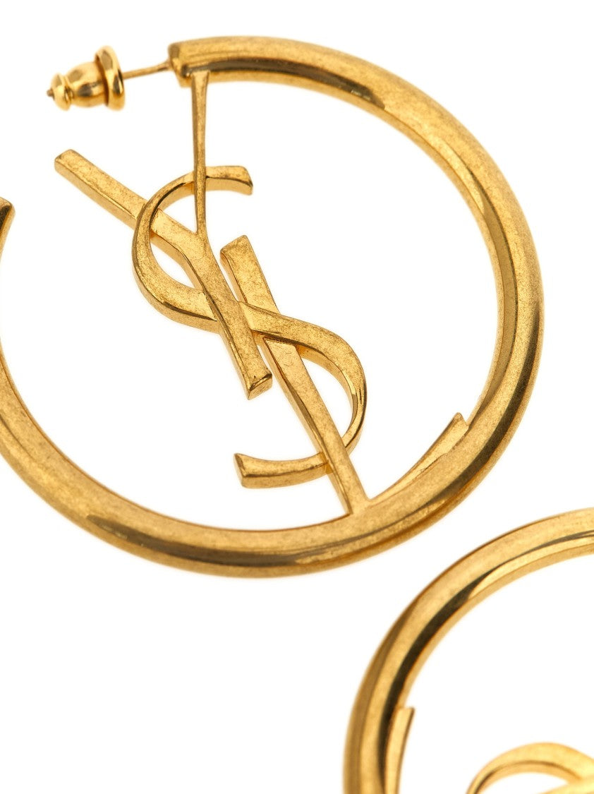 Saint Laurent 'Cassandre' Metal Hoop Earrings
