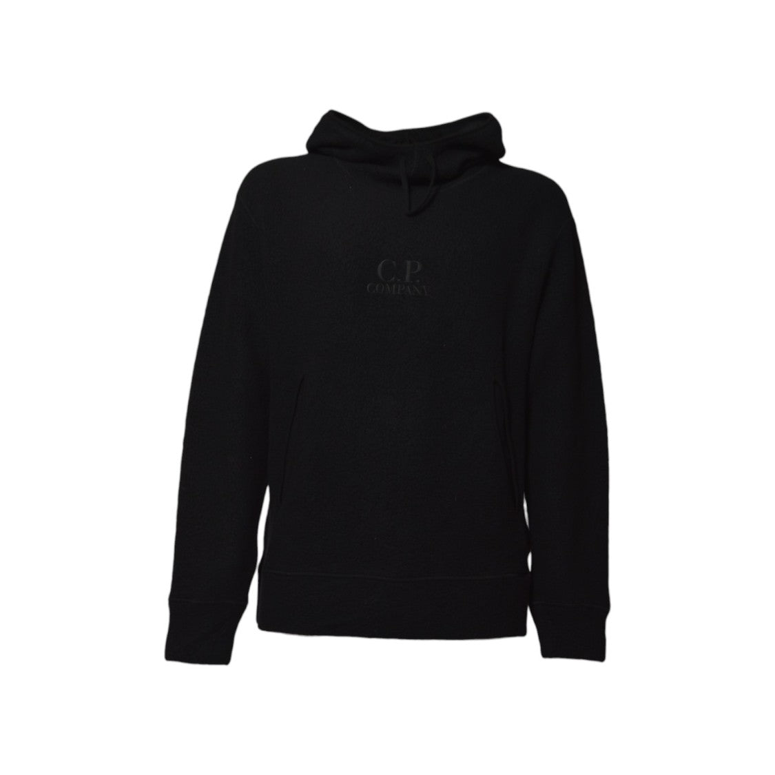 C.P. Company Black Wool Fleece Polar Hoodie
