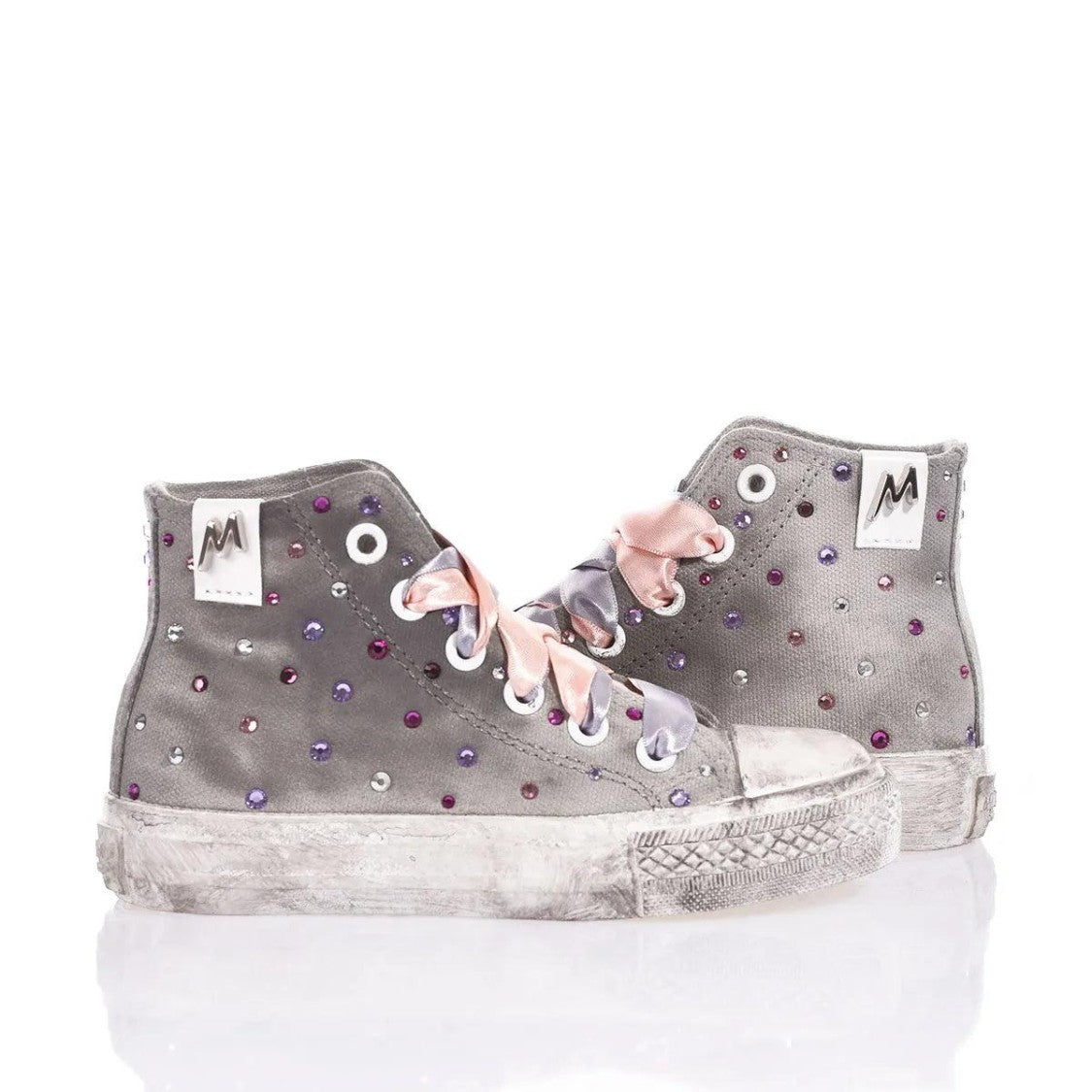 Mimanera High-Top Sneakers With Swarovski Crystal Embellishments