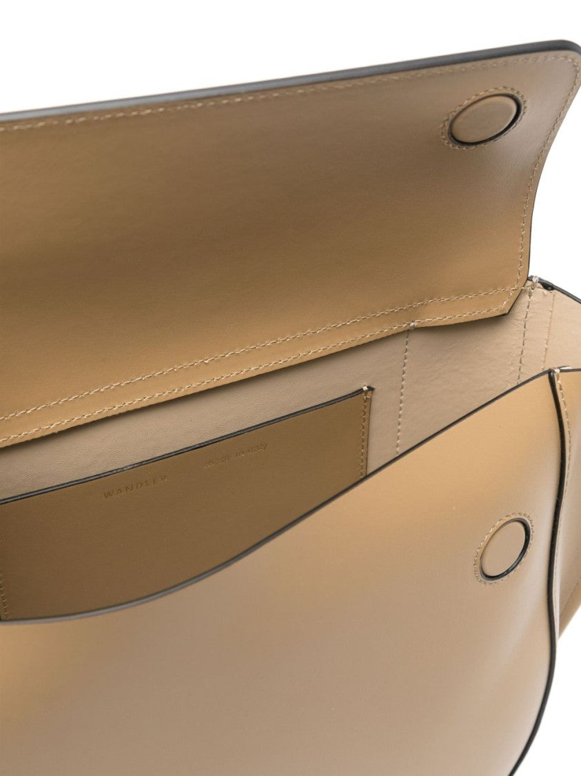 Wandler Beige Shoulder Bag With Sleek Rounded Silhouette