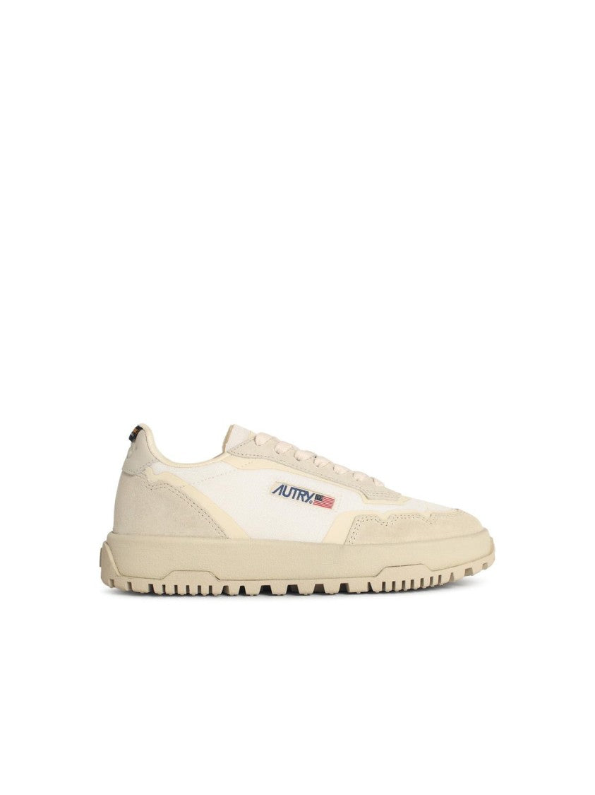 Autry 'Wildpace Low' White Leather Blend Sneakers