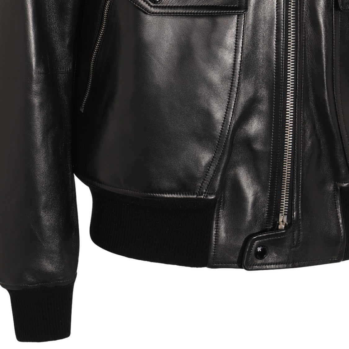 Tom Ford Sleek Leather Jacket With High Collar