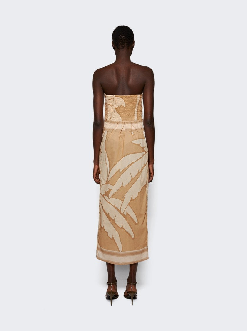 Johanna Ortiz Palms Pontoon Afternoon Ankle Dress Salty Palms Sand