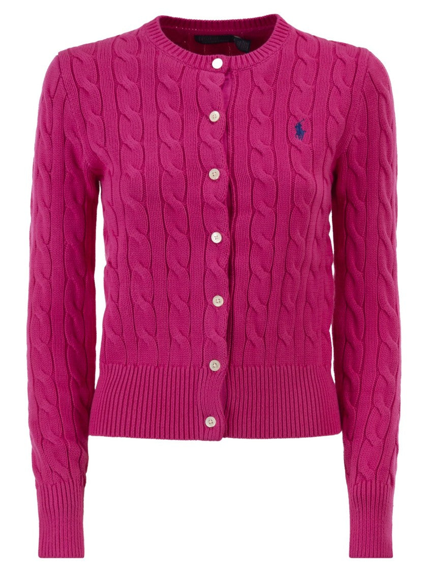 Polo Ralph Lauren Cable Knit Cotton Crew Neck Cardigan