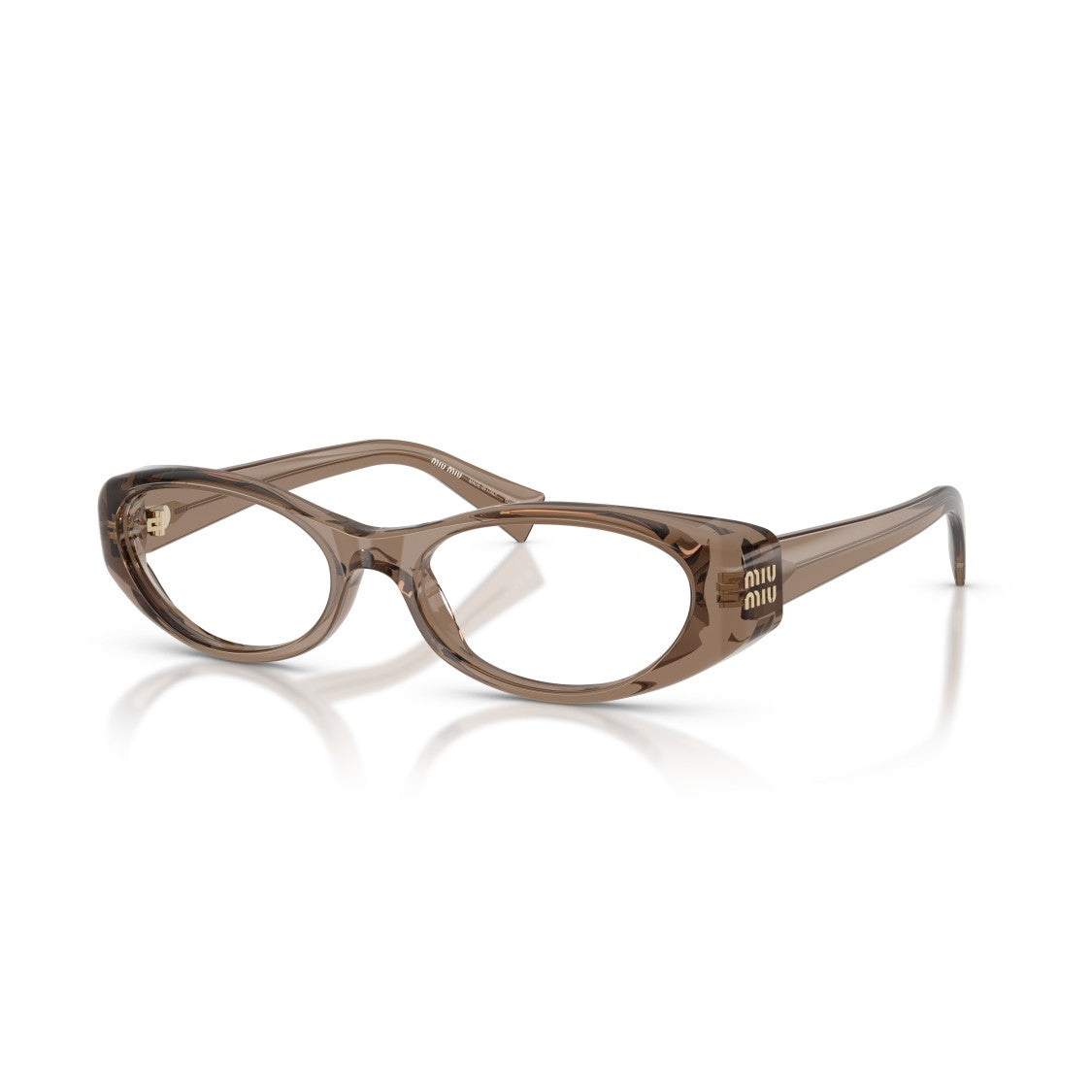Miu Miu 0Mu 03Zv Translucent Brown Acetate Cat-Eye Sunglasses