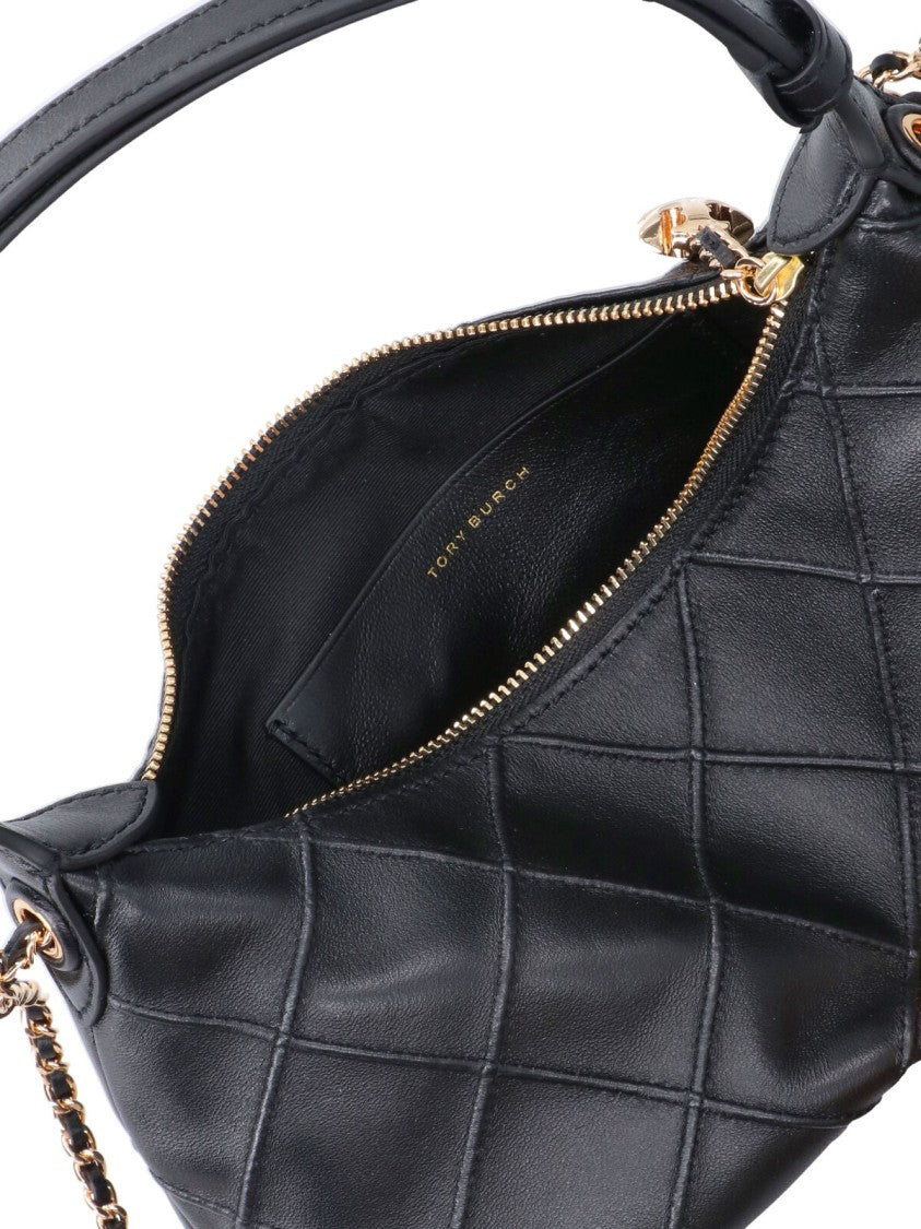 Tory Burch Quilted Lamb Leather Shoulder Pouch With Chain Strap