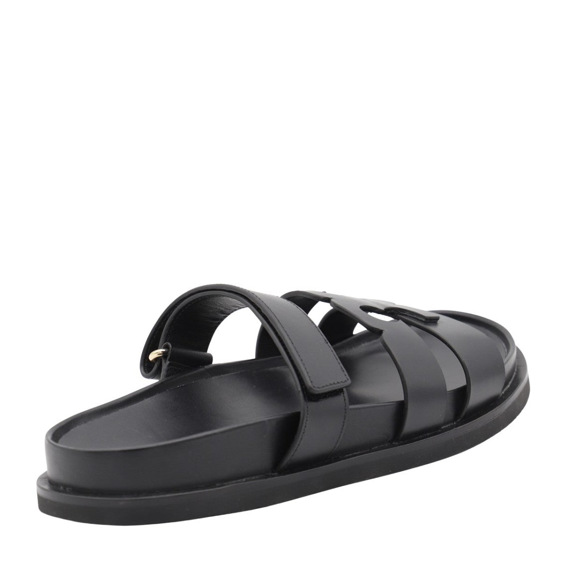 Tory Burch Black Sandals With Cut-Out Logo Detail