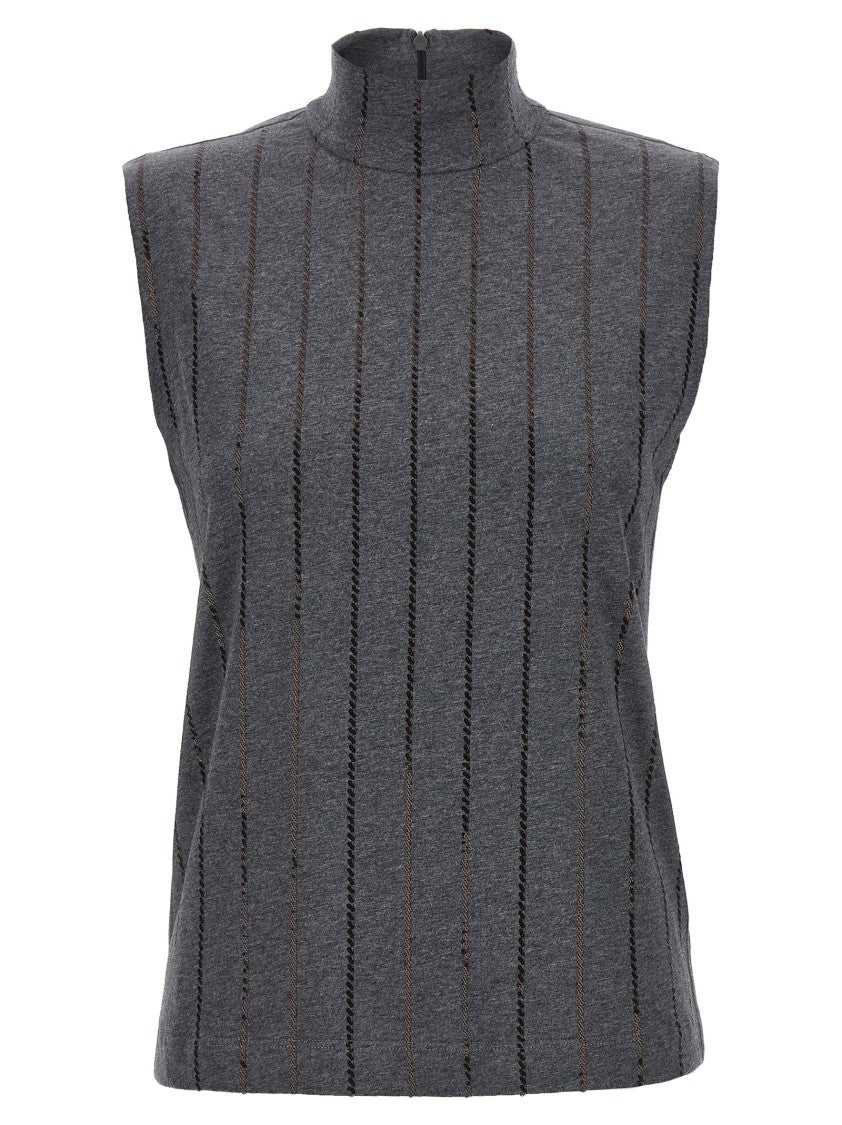 Brunello Cucinelli Micro Sequin Top