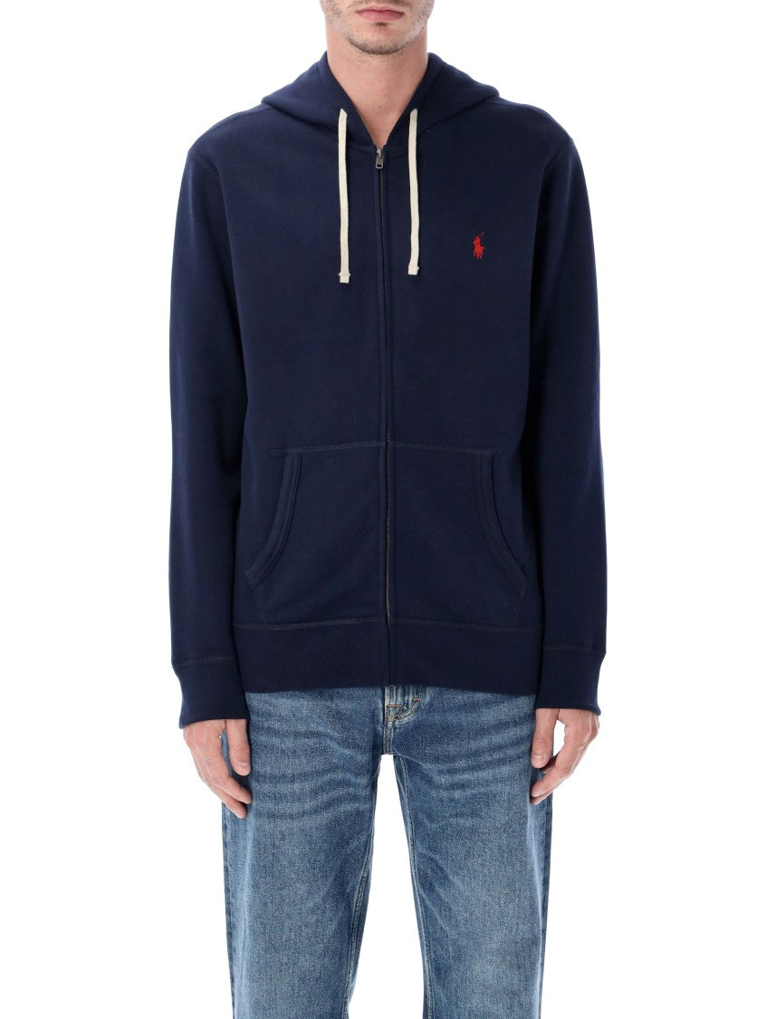 Polo Ralph Lauren Cotton-Blend Zip Hoodie With Adjustable Hood