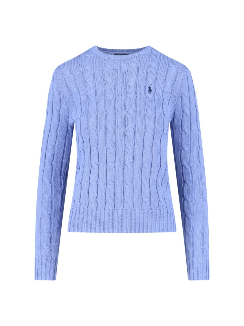 Polo Ralph Lauren Blue Cable Knit Crewneck Sweater