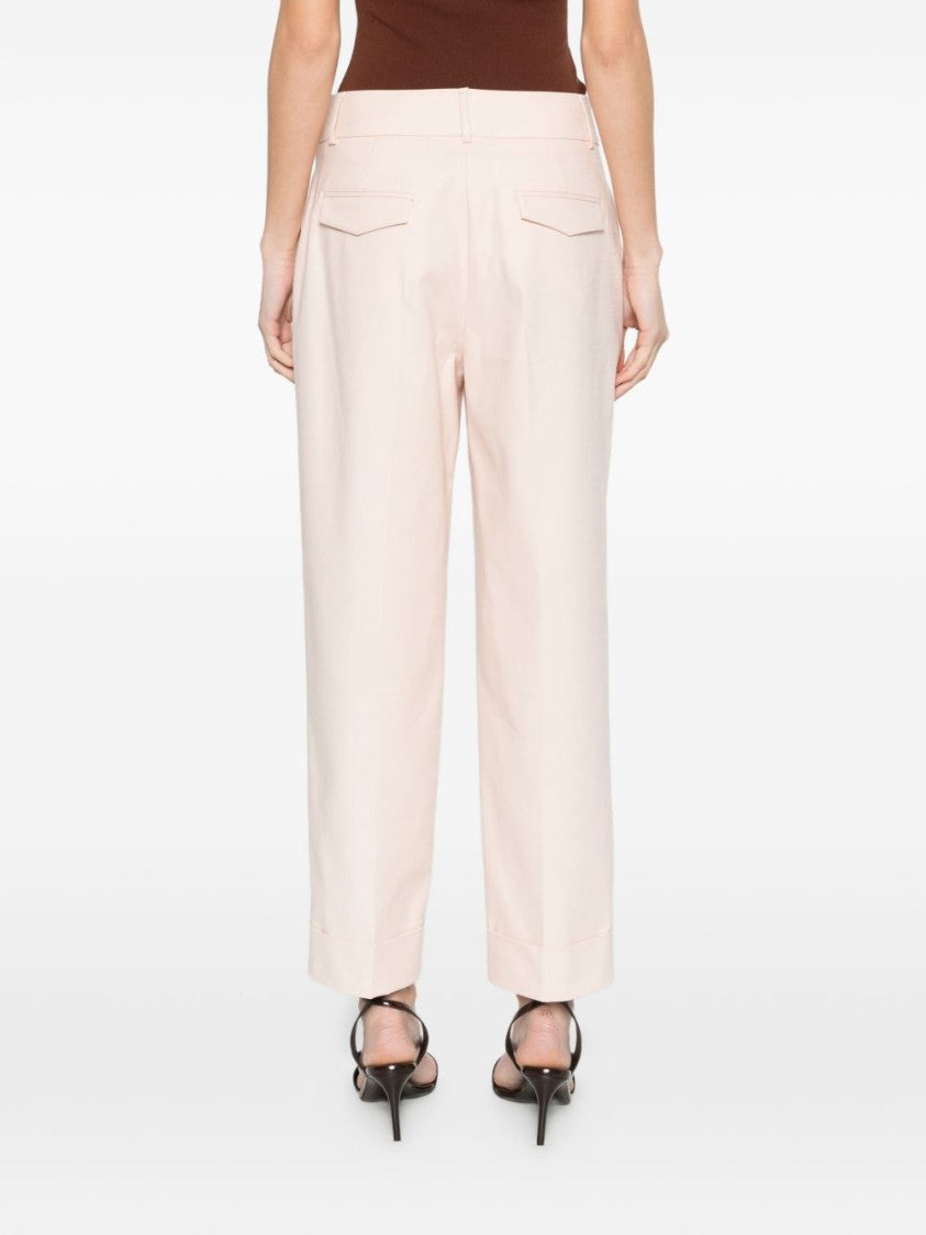 Peserico Cropped Pink Trousers With Tailored Fit And Minimalist Design