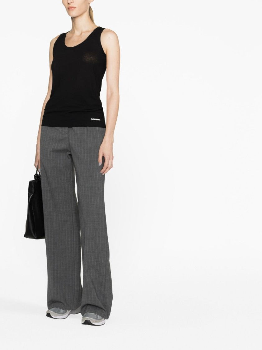 Jil Sander Cotton Scoop Neck Sleeveless Top
