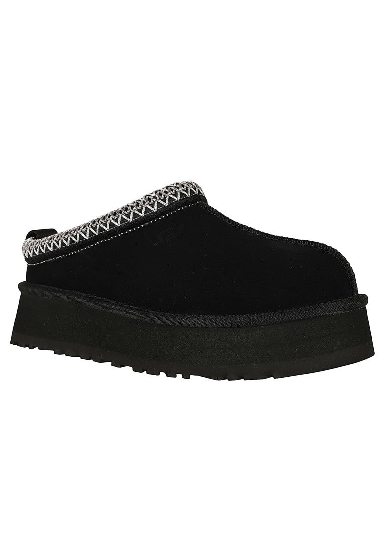 Ugg W Tazz Ii Suede Sheepskin Slip-On Platform Flats