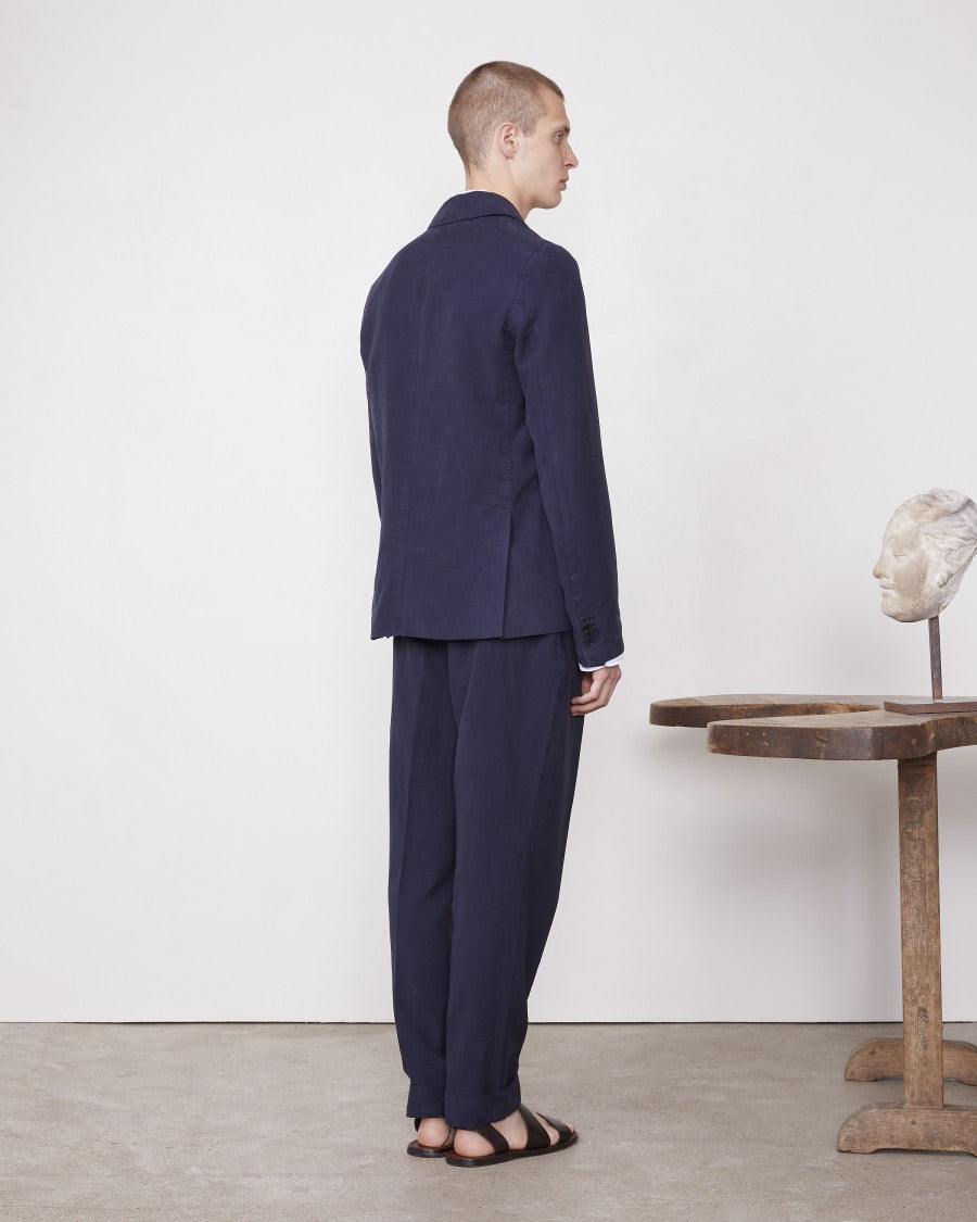 Officine Generale Unconstructed Two-Button Jacket With Soft Shoulder Design