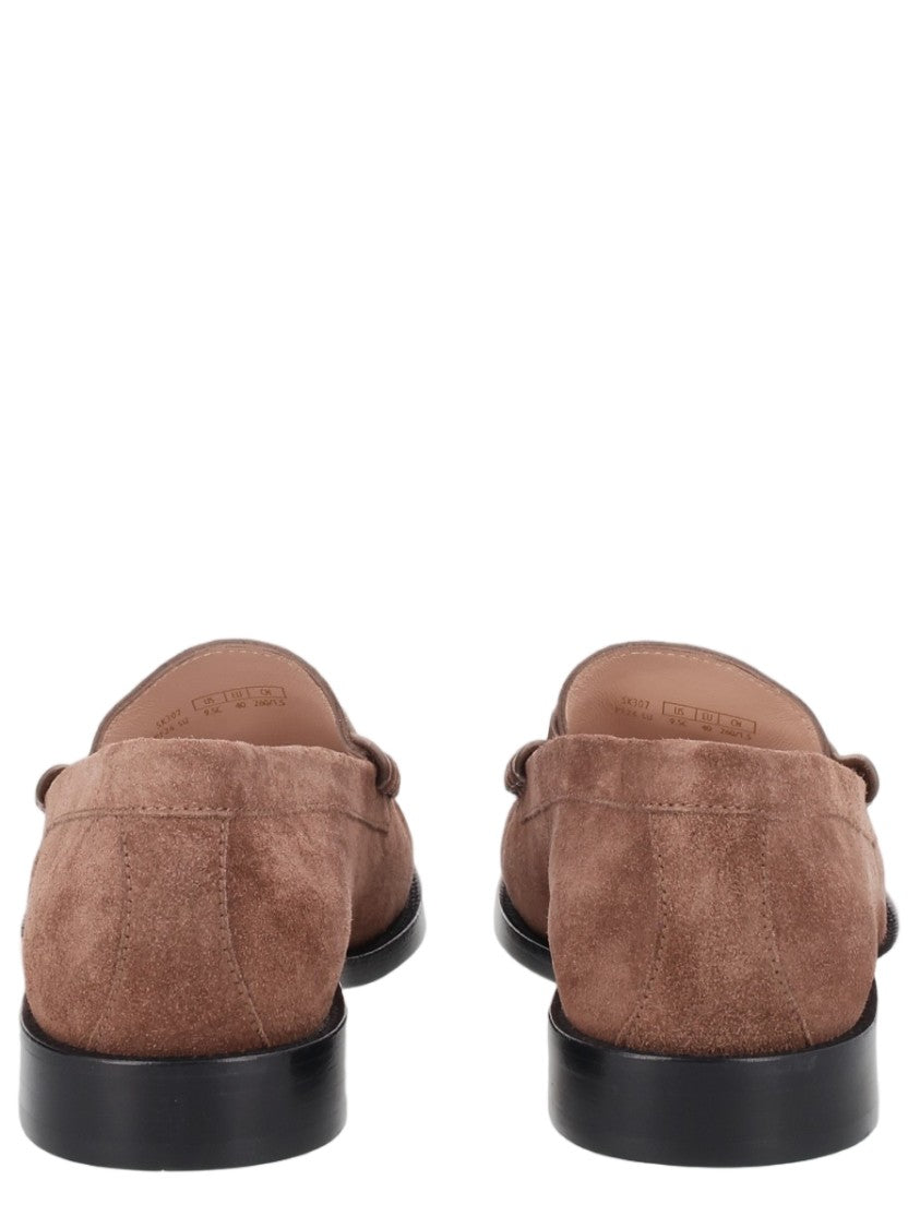 Stuart Weitzman Brown Classic Stitched Suede Loafers