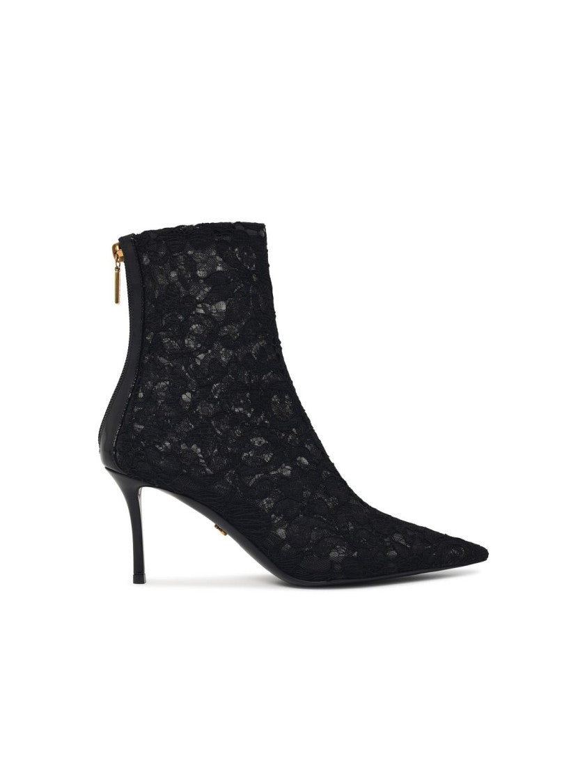 Dolce & Gabbana 'Lollo' Black Lace Ankle Boots