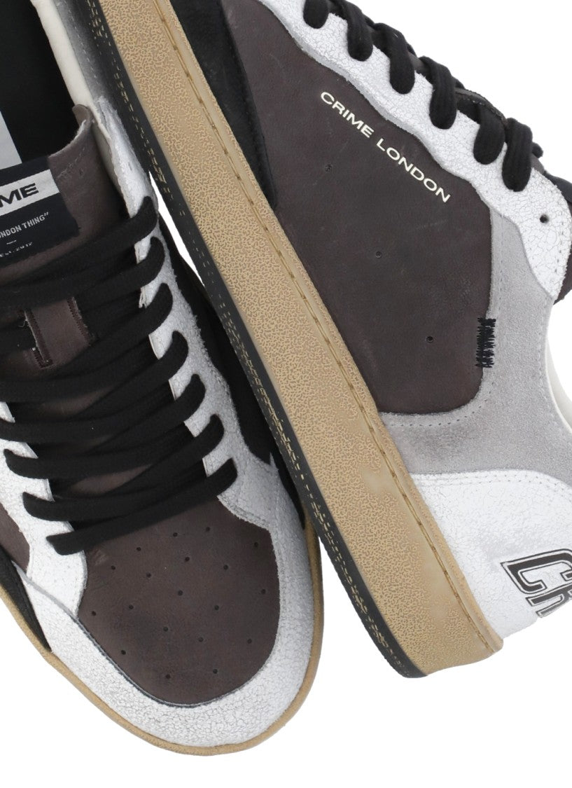 Crime London Multicolor Chelsea Suede Leather Used-Effect Low-Top Sneakers