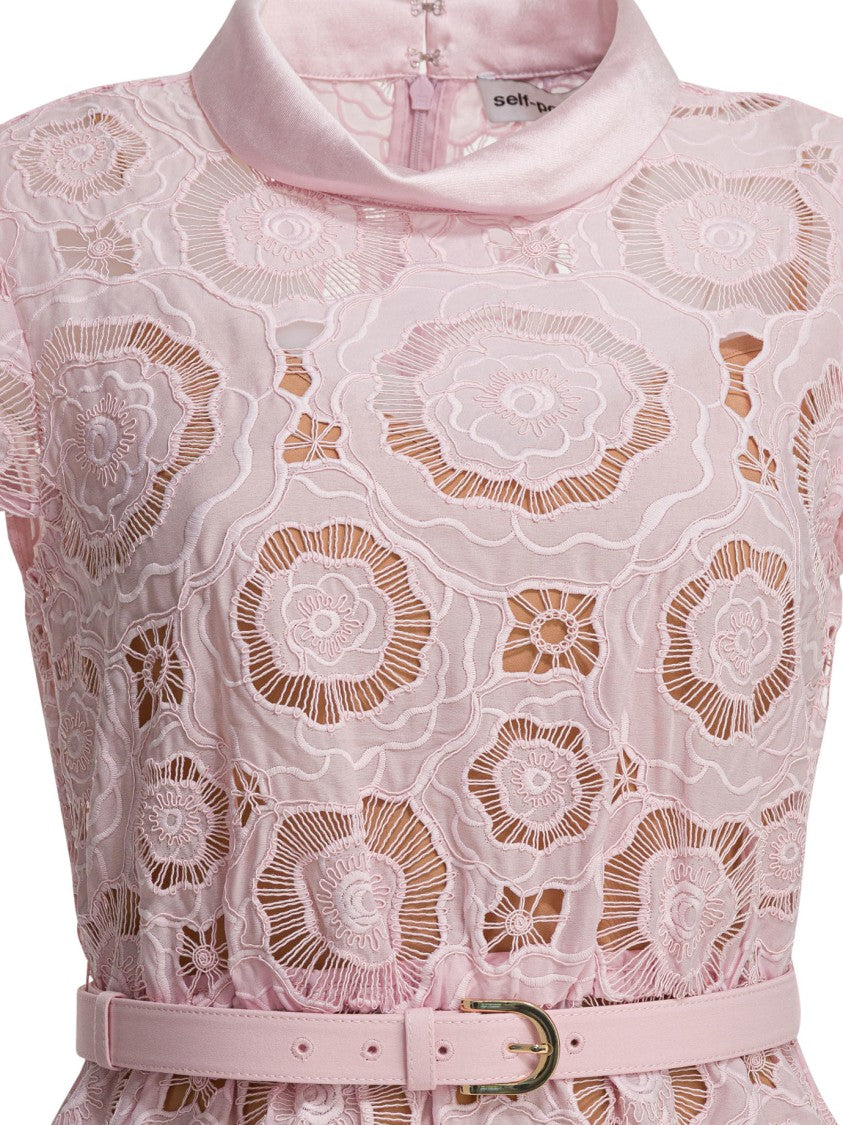 Self-Portrait Floral Lace Flared Dress