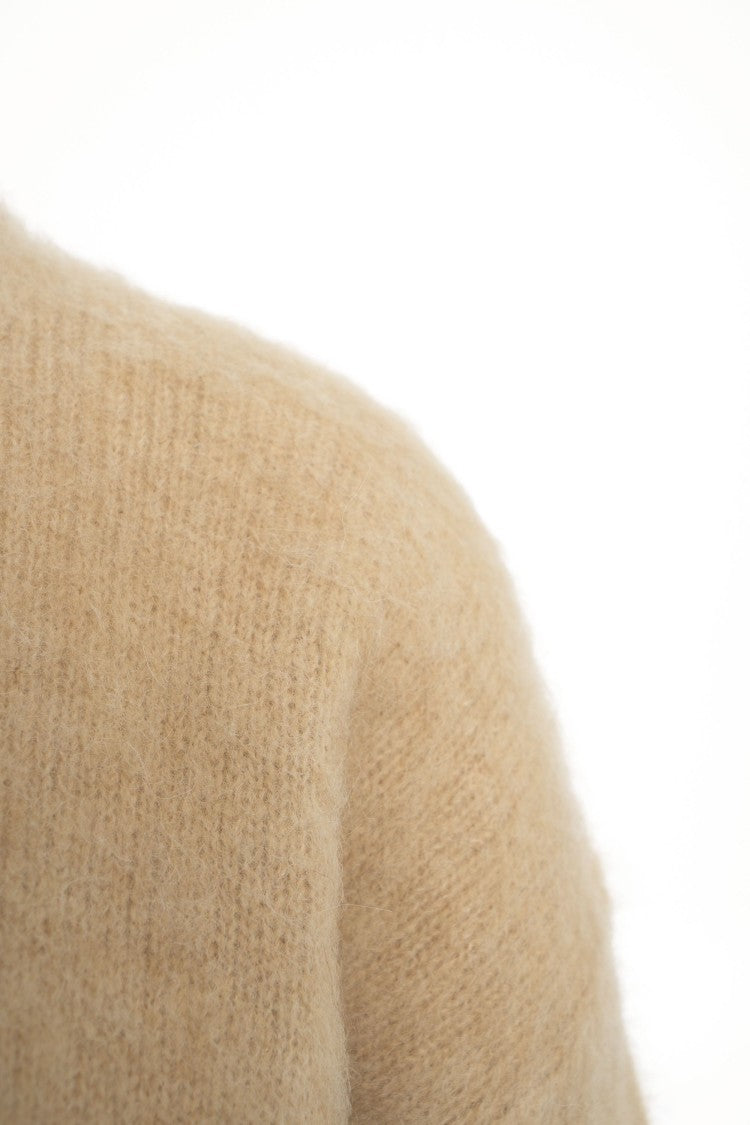 Jucca Beige Hand-Knitted Jucca Sweater With Round Neckline And Ribbed Cuffs