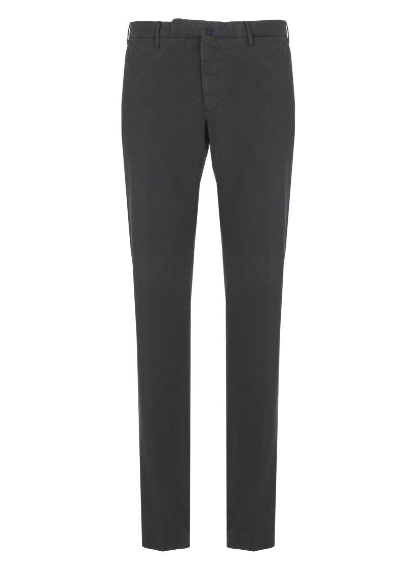 Incotex Dark Grey Cotton Trousers