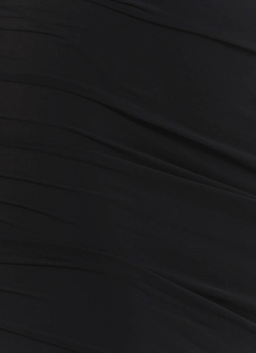 Wolford Midi Dress With Side Drape Details And Round Neckline